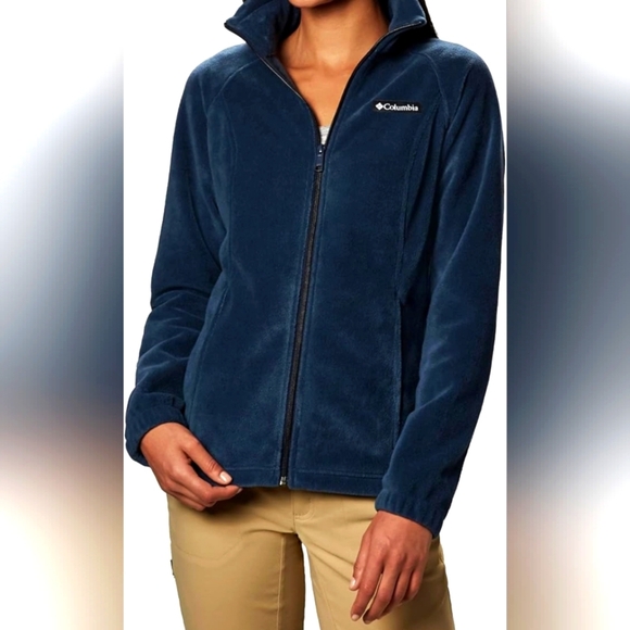 Columbia Jackets & Blazers - Columbia Womens Omens Benton Springs Full Zip Fleece Jacket Navy Blue XSP